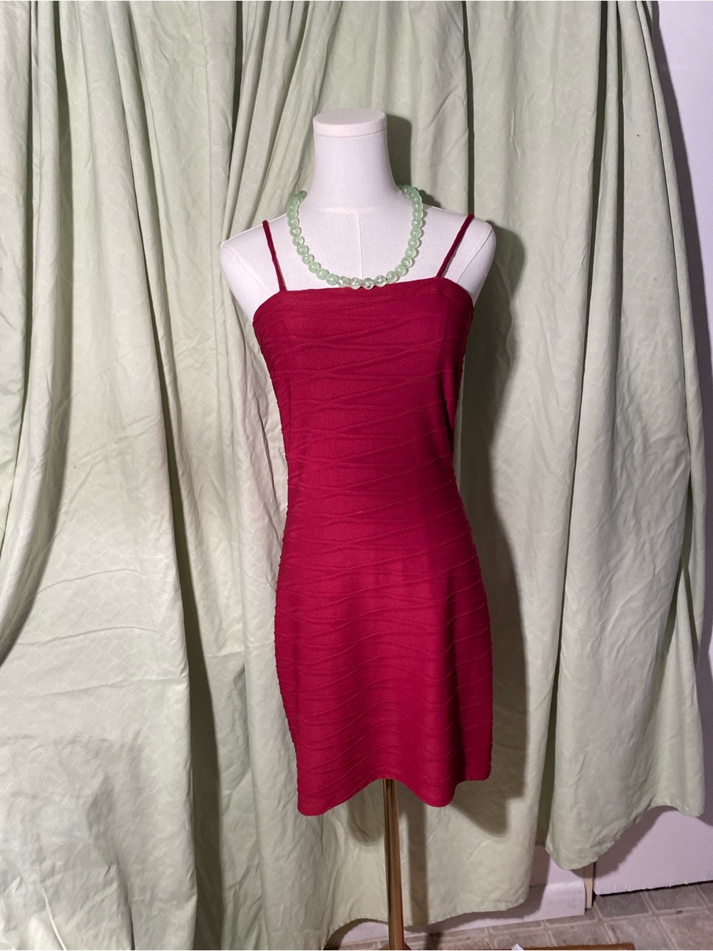 Windsor Magenta Bodycon Spaghetti-Strap Mini Dress